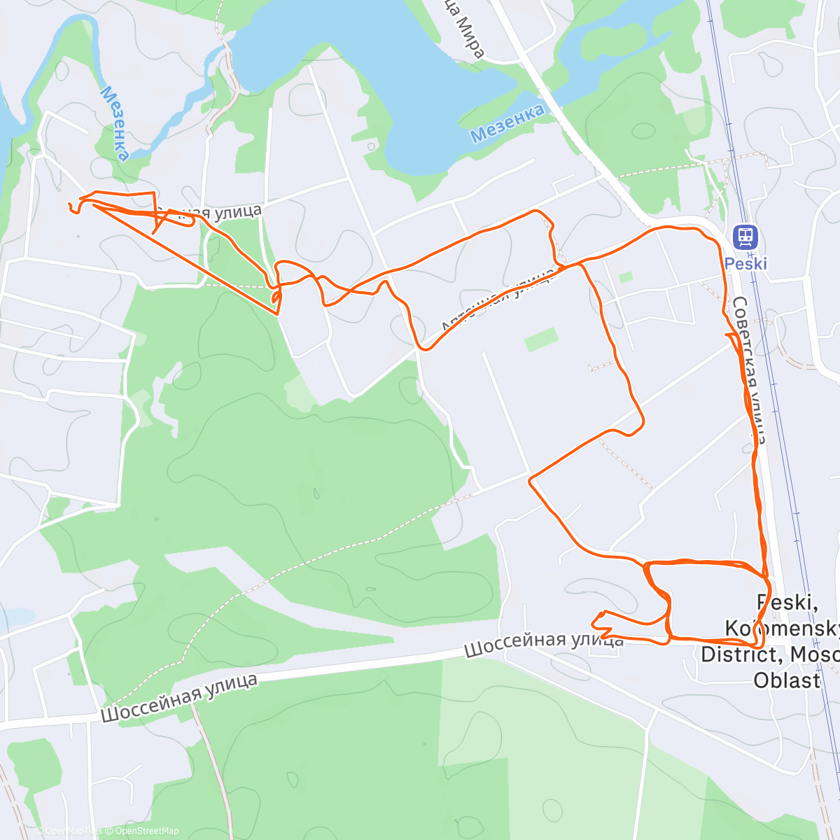 Map of the activity, Полуденный забег