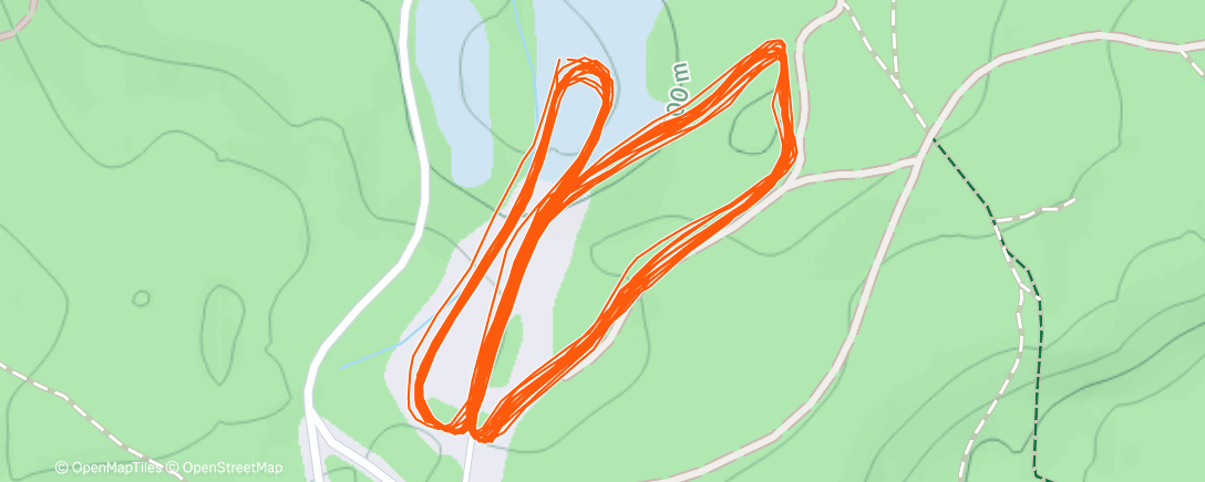 Map of the activity, Måtte vente til 1. juledag for sesongdebut på ski.