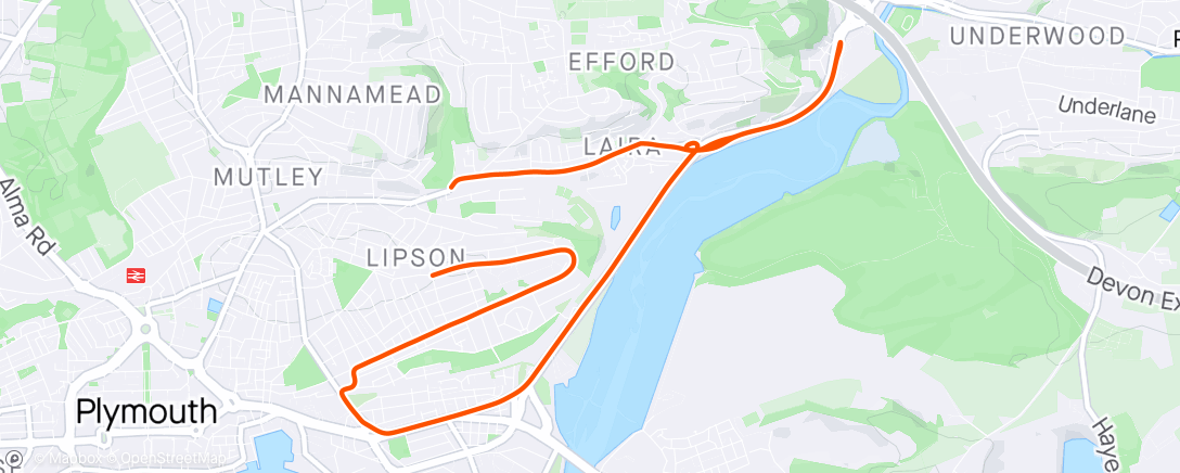Map of the activity, Post work 6 miles