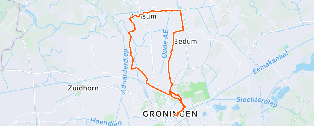 Map of the activity, Lunch Ride