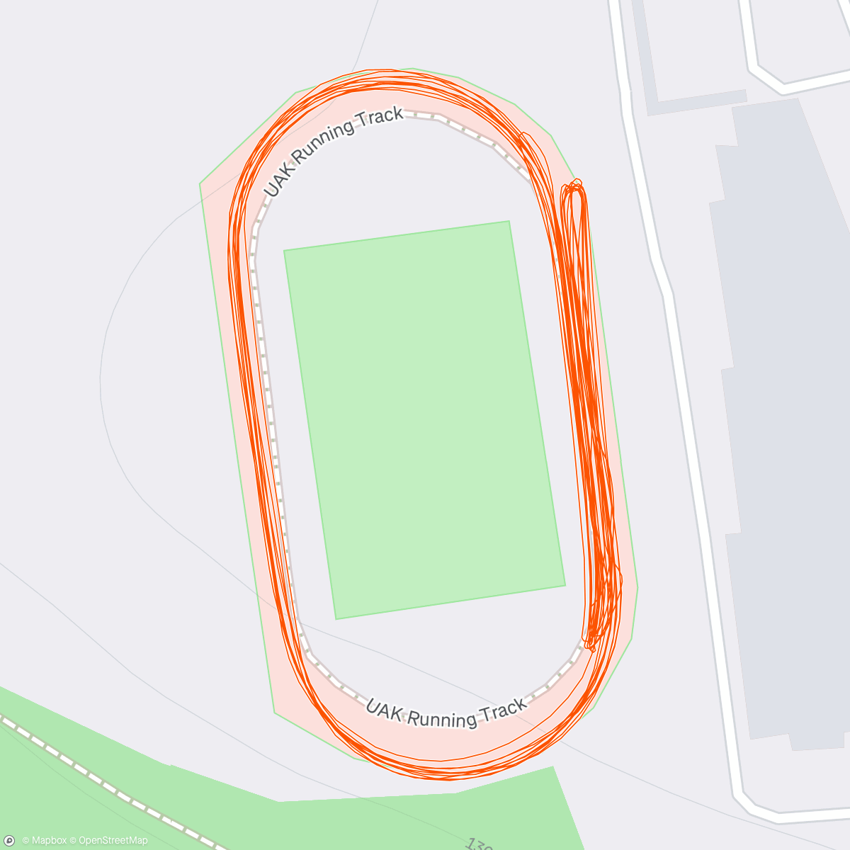 Map of the activity, KCAC track 10x500