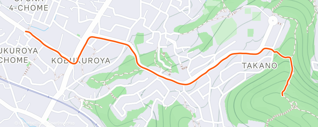 Map of the activity, 朝のトレイルランニング