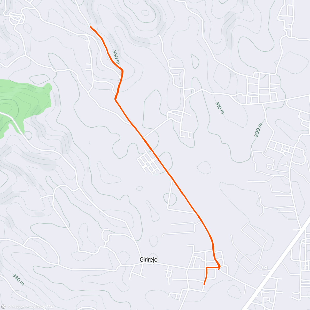 Map of the activity, Run and Walk