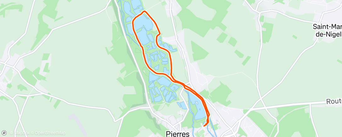 Map of the activity, Course à pied dans l'après-midi