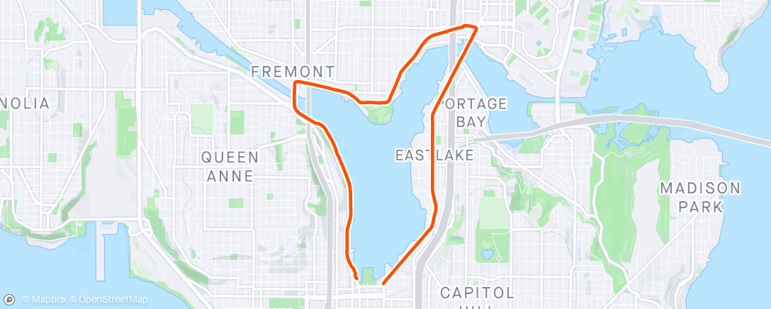 Map of the activity, Evening Run