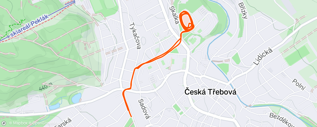 Map of the activity, Afternoon Run