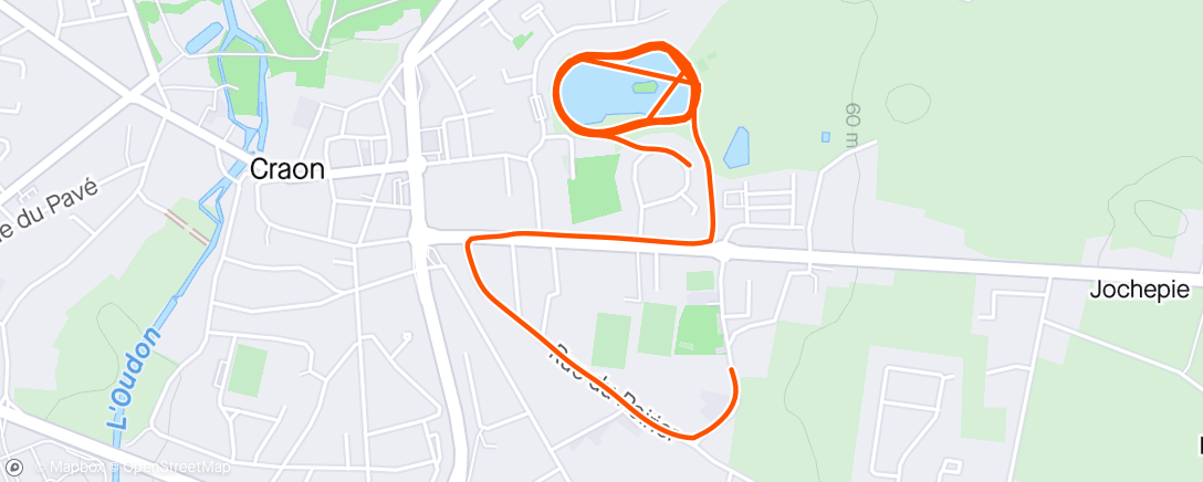 Map of the activity, Course à pied en soirée