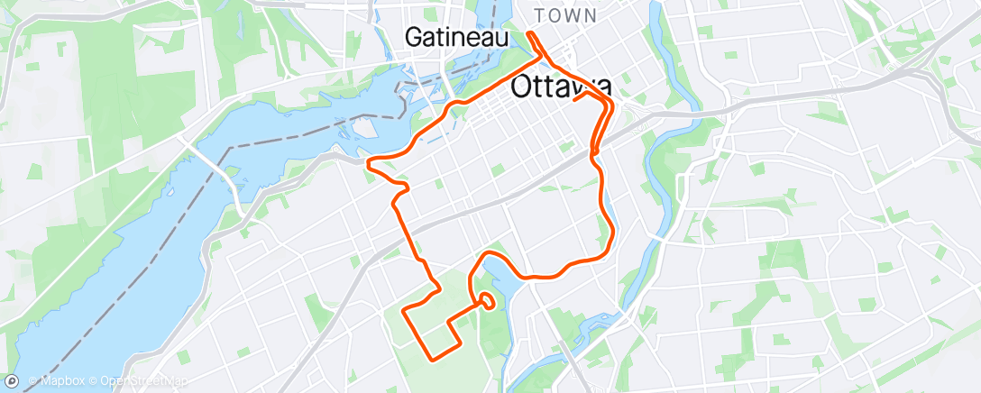 Map of the activity, Ottawa Race Weekend 1/2 Marathon ❤️
