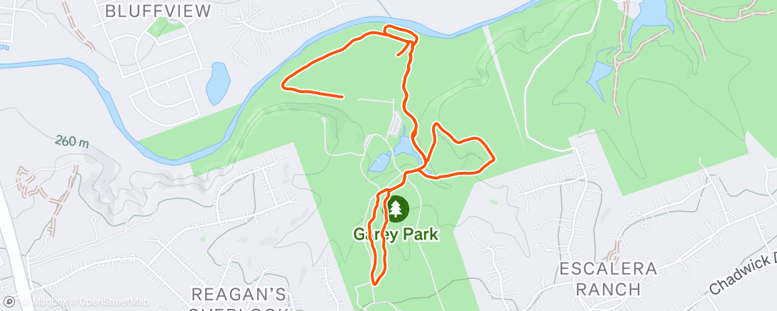 Map of the activity, Lunch Trail Run