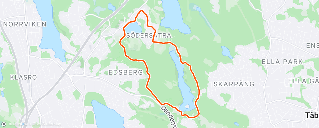 Map of the activity, Afternoon Run