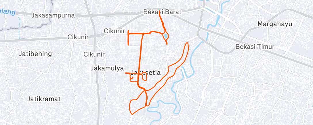 Map of the activity, Afternoon Run