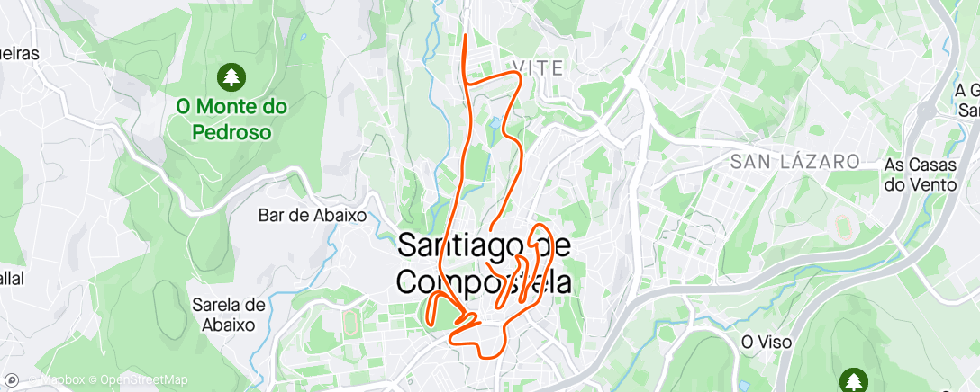 Mapa de la actividad (Santiago 10K)