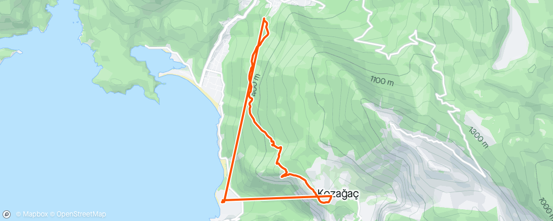 Map of the activity, Morning Hike up the Lykian Way