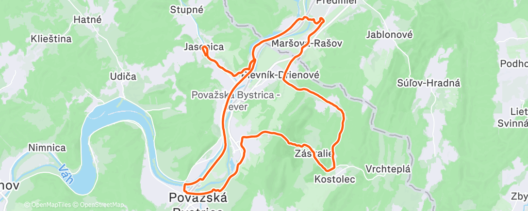 Map of the activity, Lunch Mountain Bike Ride