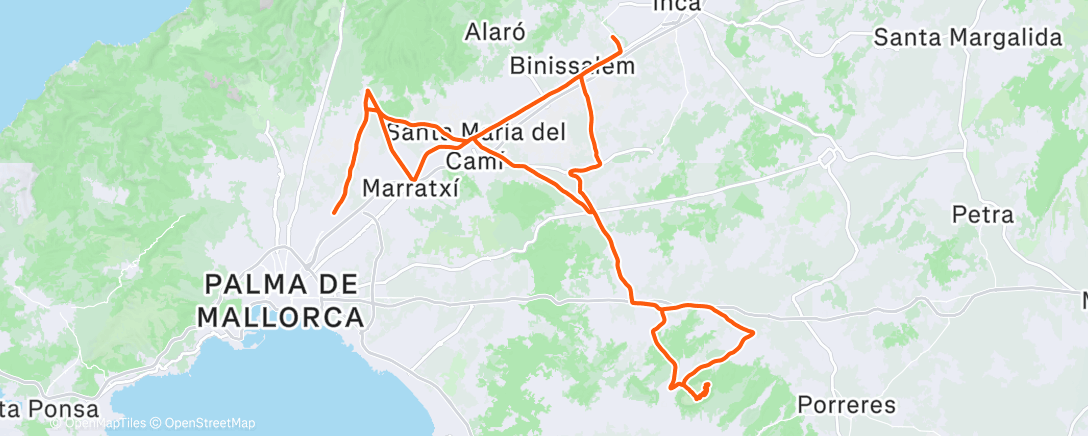 Map of the activity, Andar en bicicleta