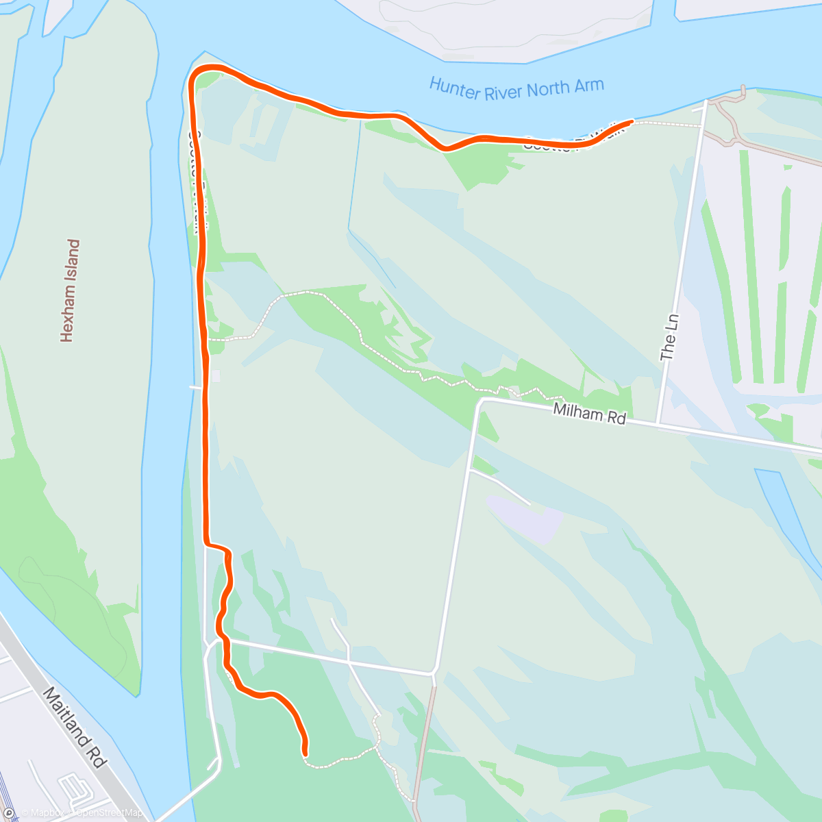 Map of the activity, Newcastle Cross Country - Ash Island - Wet