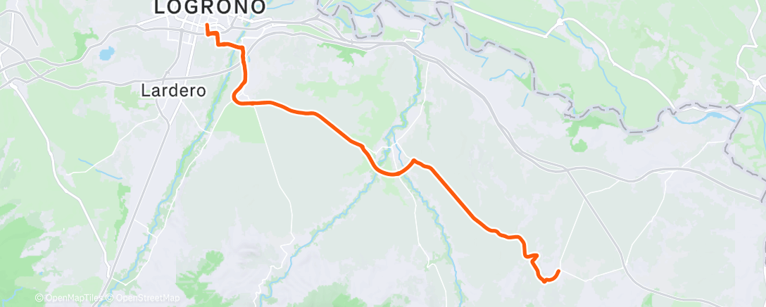 Map of the activity, Bicicleta a la hora del almuerzo