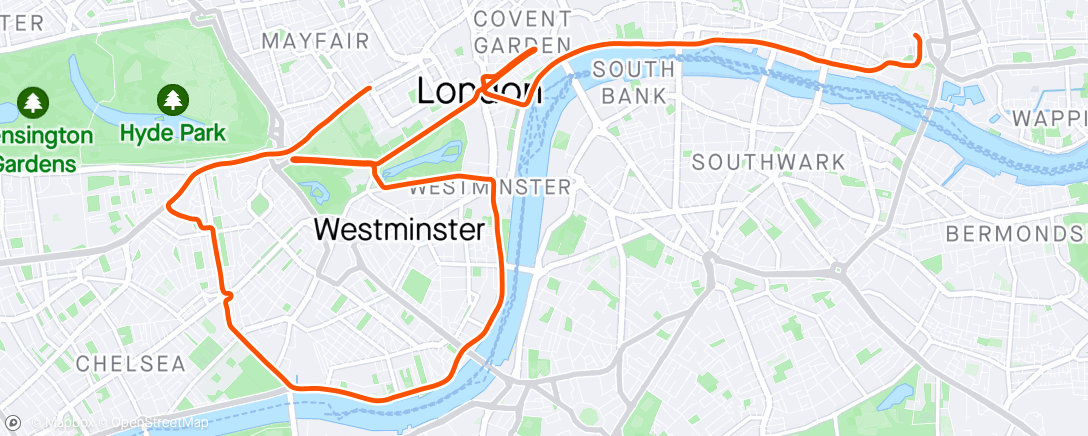 Map of the activity, Zwift - Group Workout: Pyramids on Greater London Flat in London