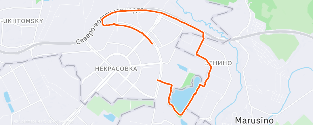 Map of the activity, Утренний забег