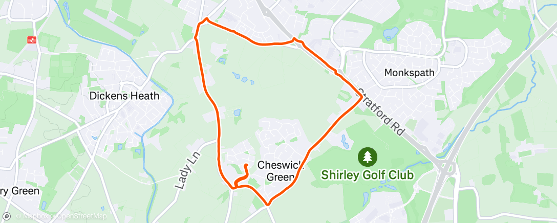 Map of the activity, Afternoon Run