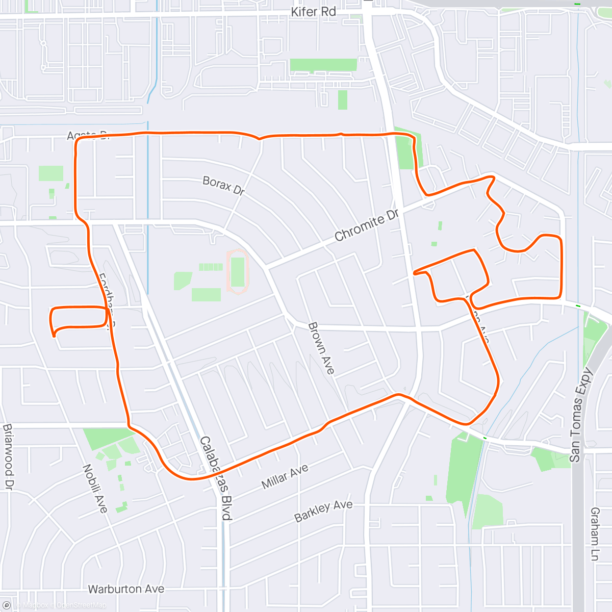 Map of the activity, Evening Walk with two kitty feeding