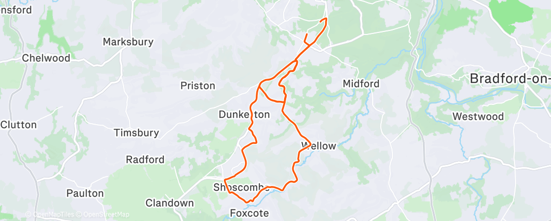 Map of the activity, Lunch Ride