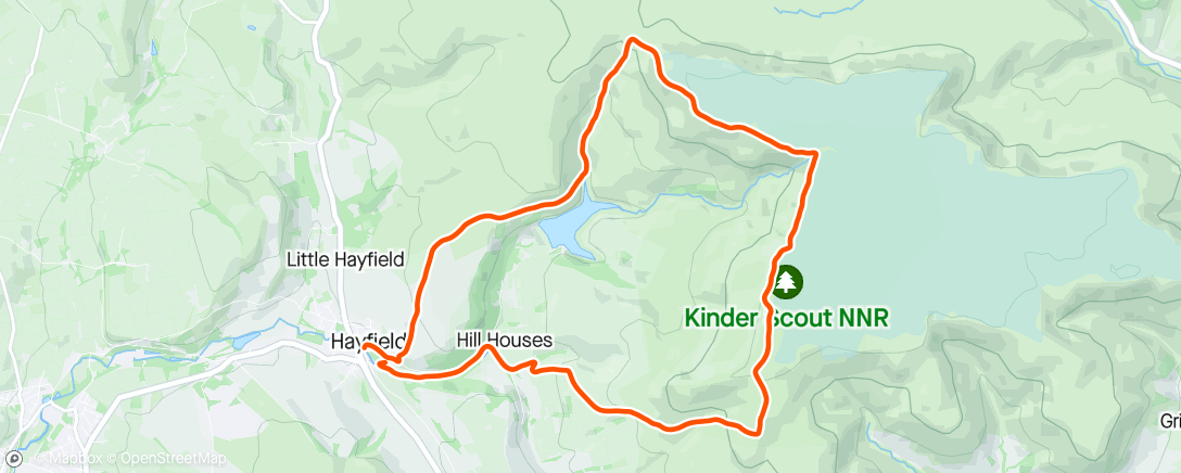 Map of the activity, Kinder Downfall