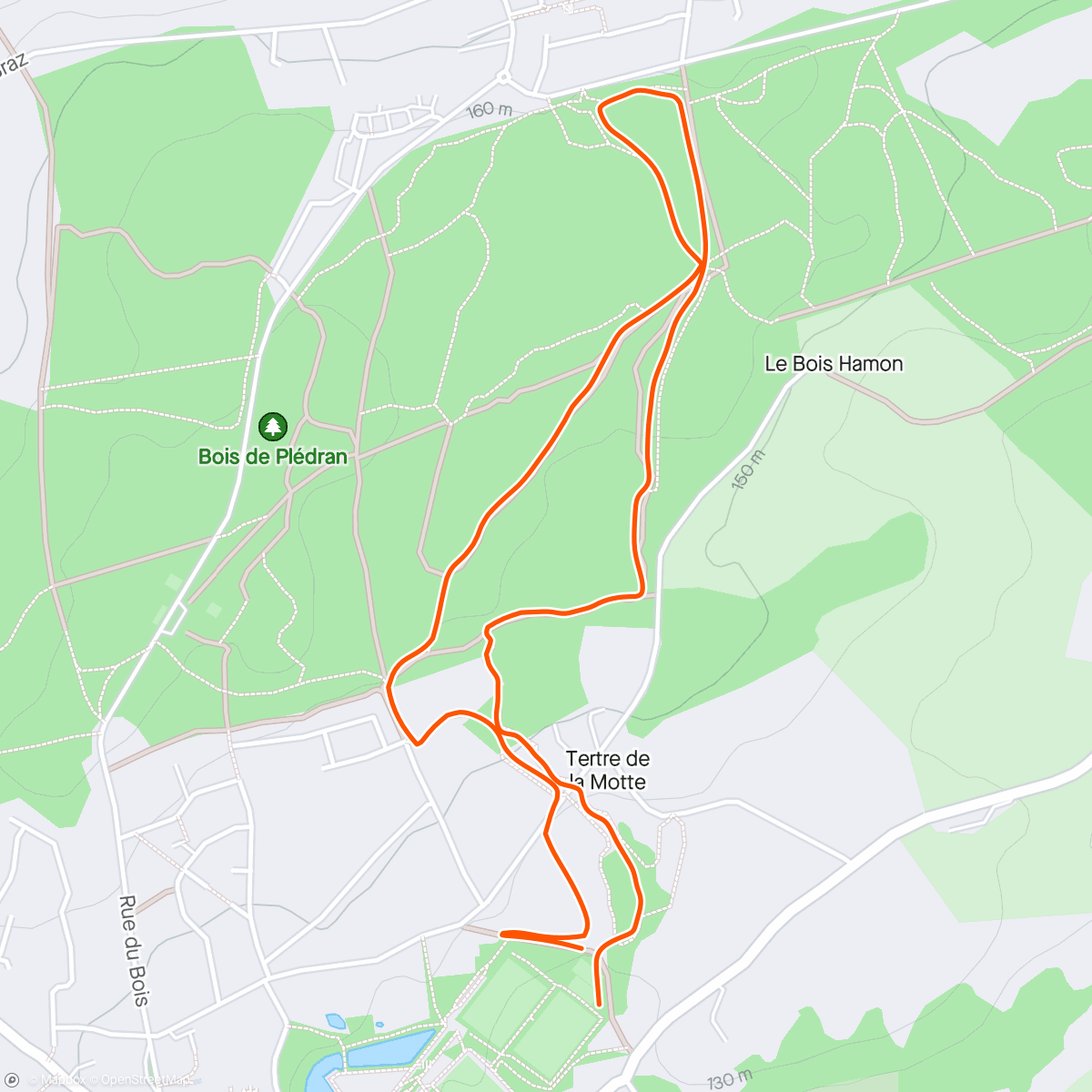 Map of the activity, Pledran challenge canicross 2/3