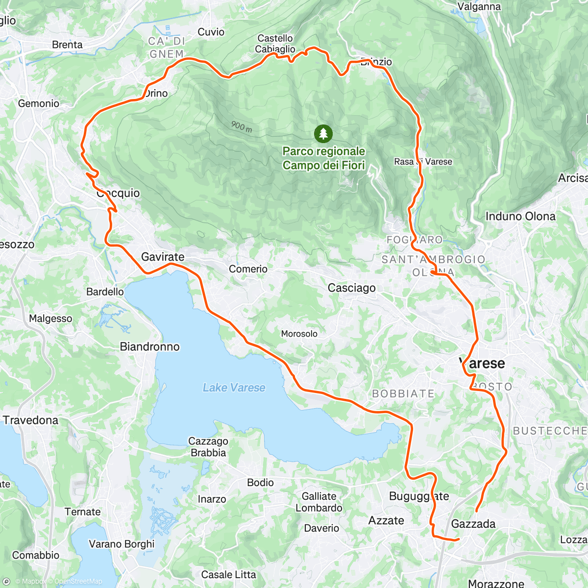 Map of the activity, Bicicleta por la mañana