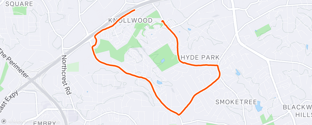 Map of the activity, Afternoon Hike