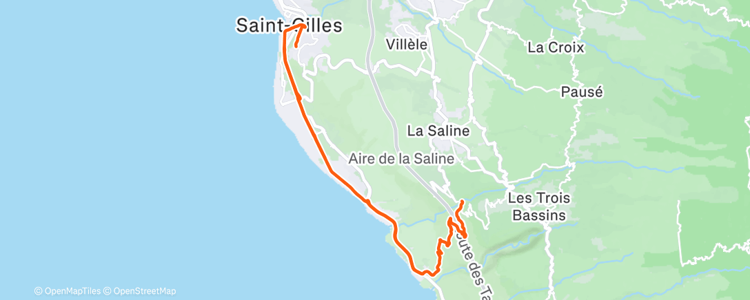Map of the activity, Sunset montée Panon