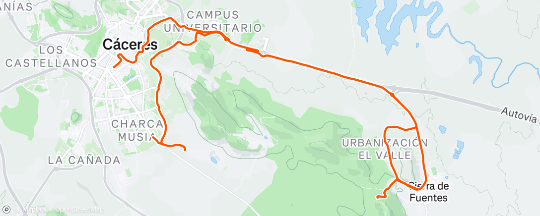 Map of the activity, Afternoon Mountain Bike Ride