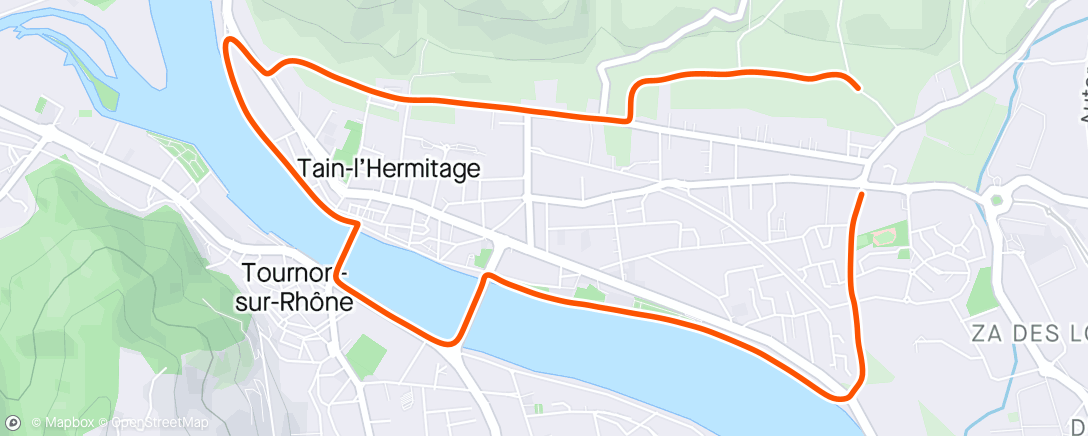 Map of the activity, Evening Run