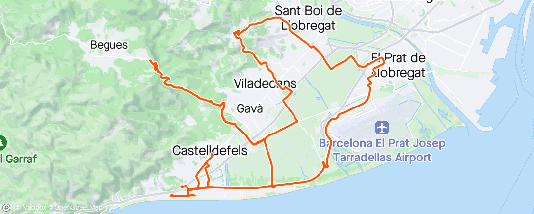 Mapa da atividade, 27/04/2024 Castelldefels