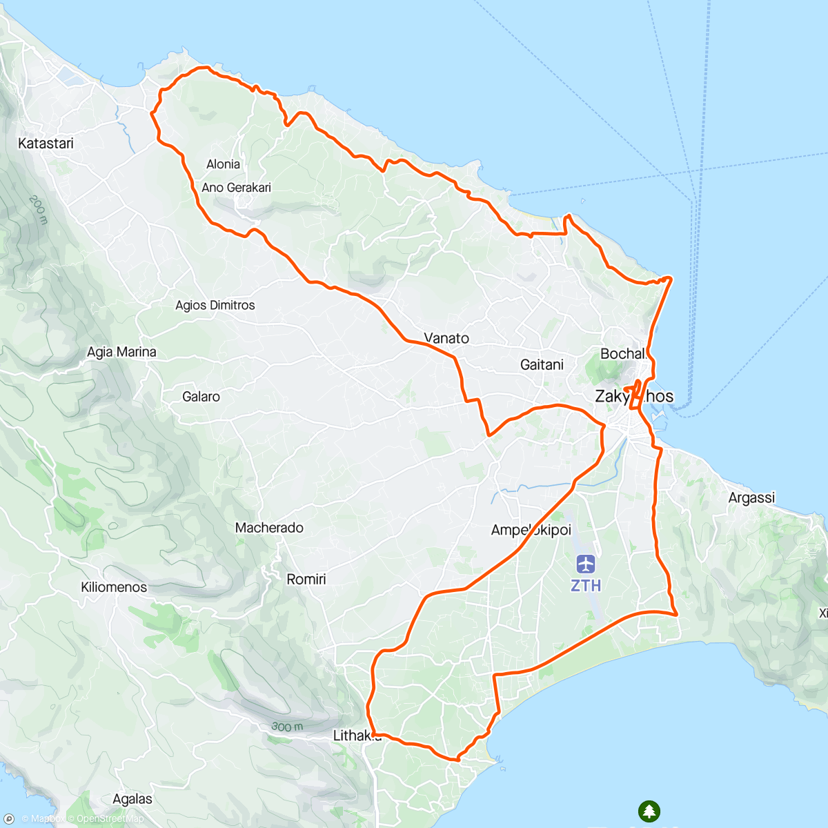 Map of the activity, I just came for the κέικ and the στρίπερ. Zakinthos, Greece