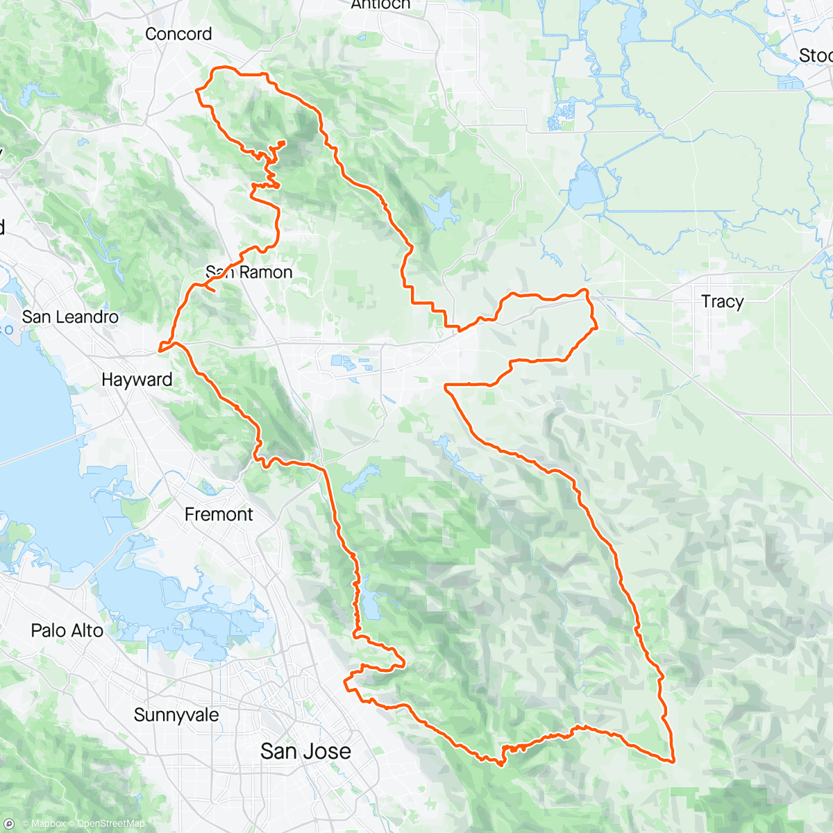 Map of the activity, Devil Mountain Double with Michael Brandes, stellar ride mate. #40 California Triple Crown. Conditions were just about perfect. Cold on Diablo but comfortable all day with very little traffic. Almost hit a turkey descending Diablo