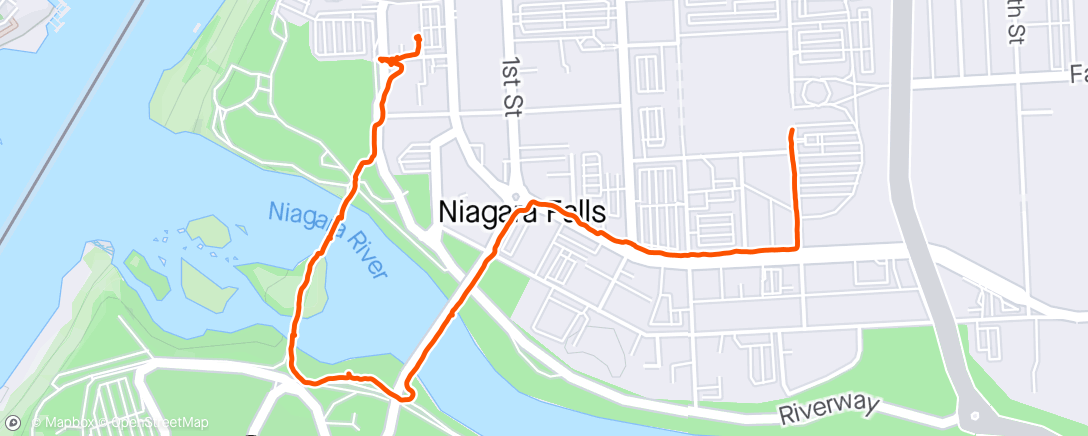 Map of the activity, 4-8-23 Eclipse Day at Niagara Falls