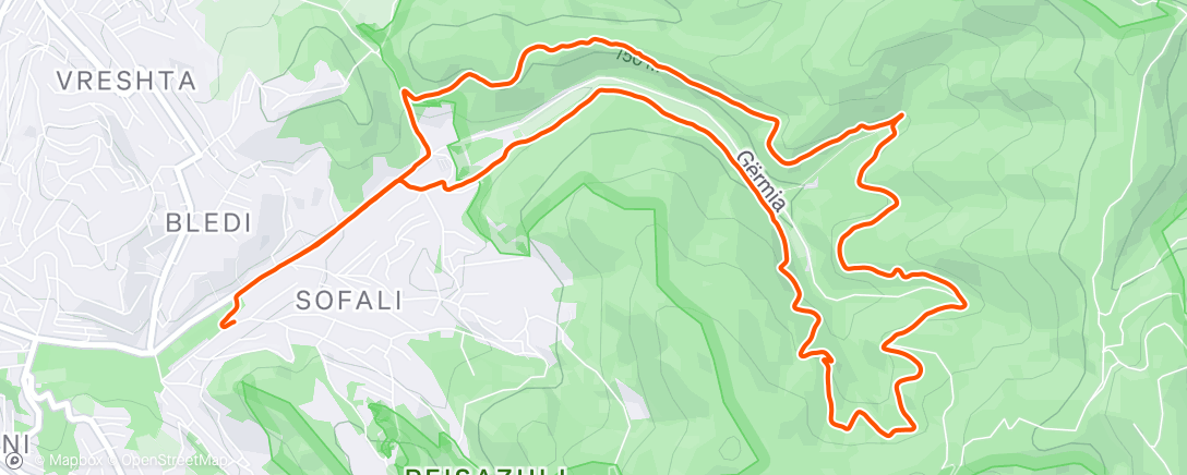 Map of the activity, Morning Trail Run