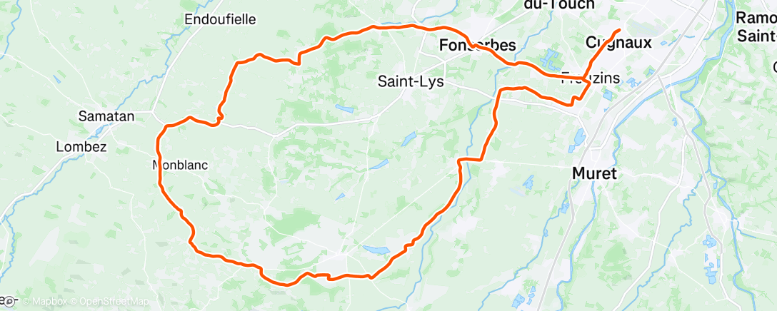 Map of the activity, Sortie vélo dans l'après-midi