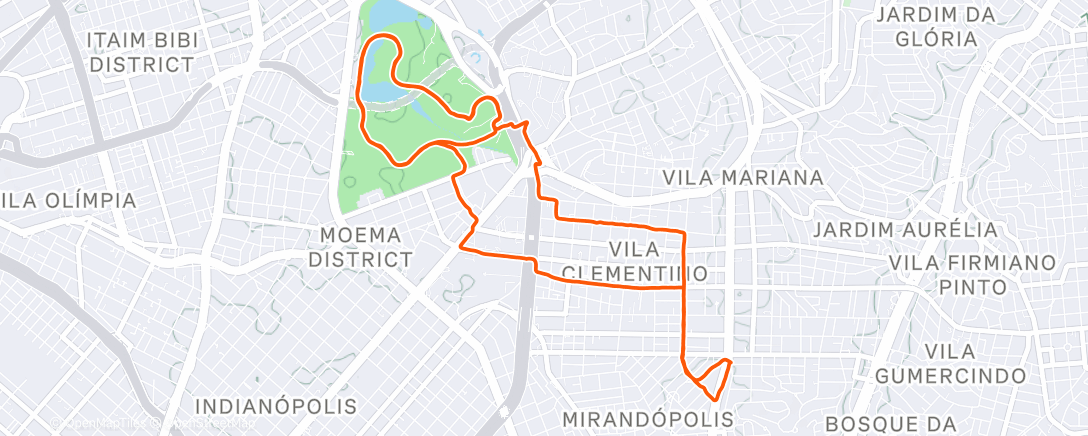 Map of the activity, Morning Run