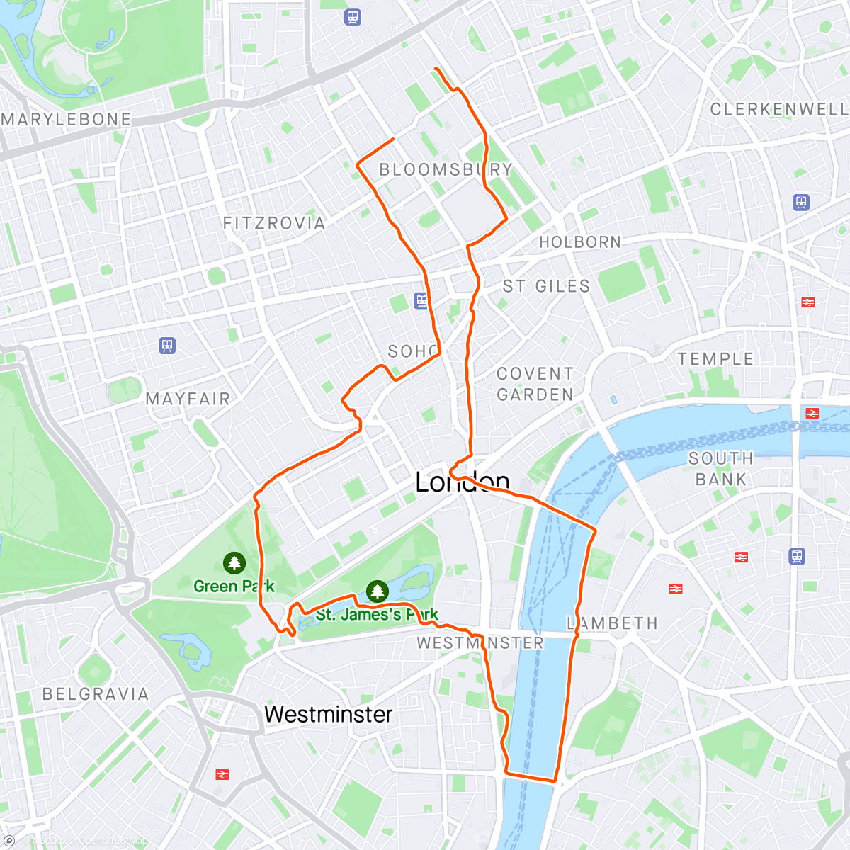 Map of the activity, Footing touristique
