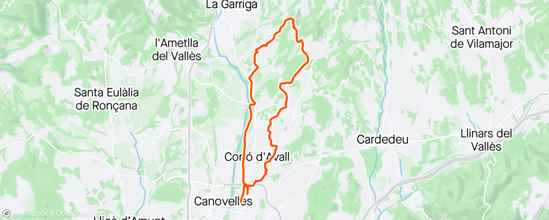 Mapa da atividade, Bicicleta de gravilla por la tarde