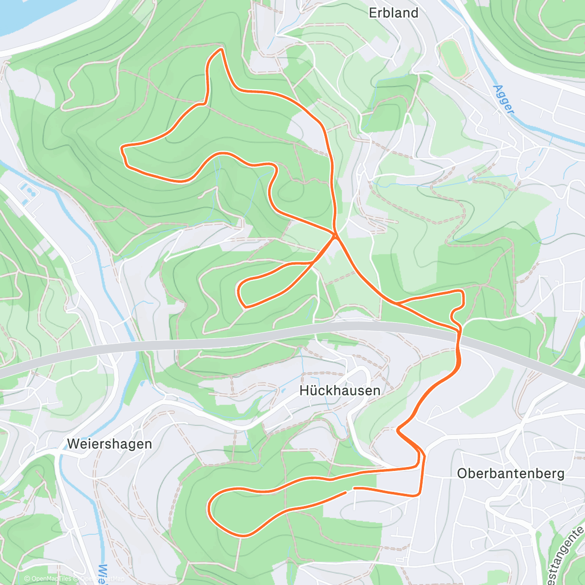 Map of the activity, Lauf am Nachmittag