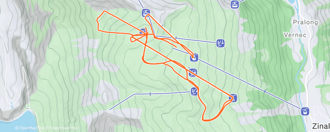 Map of the activity, Lunch Alpine Ski