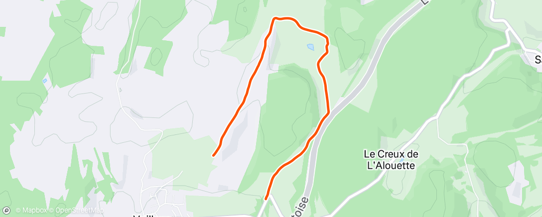 Map of the activity, Afternoon Run