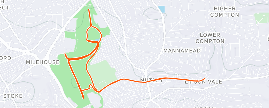 Карта физической активности (Plymouth Central Christmas Parkrun)