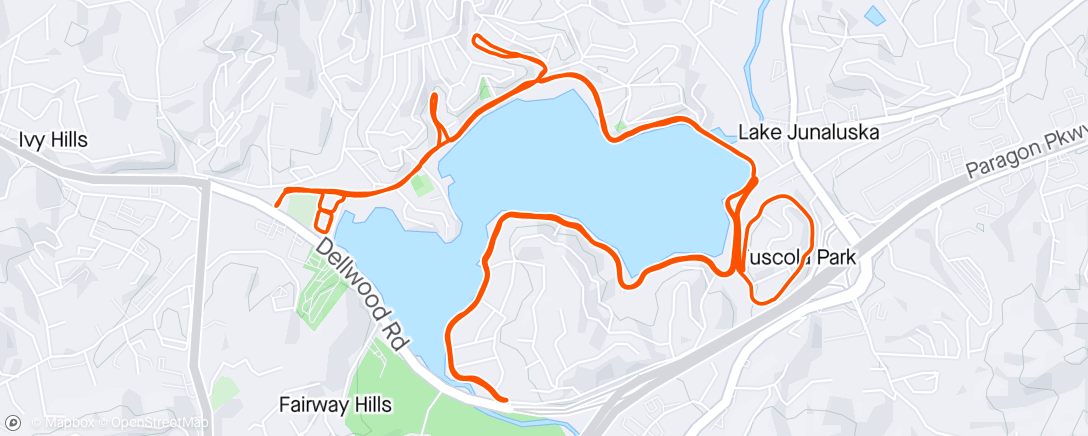 Map of the activity, Lake J Training Run with Brandy
