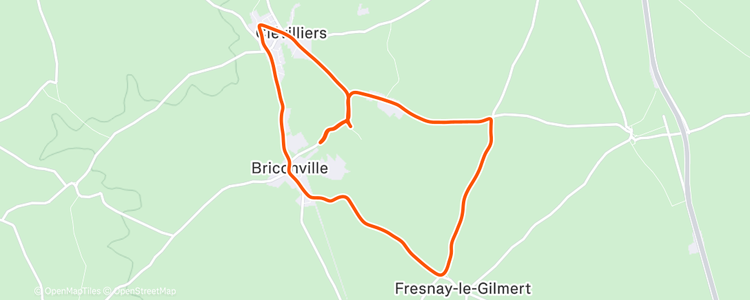Map of the activity, Course à pied le matin