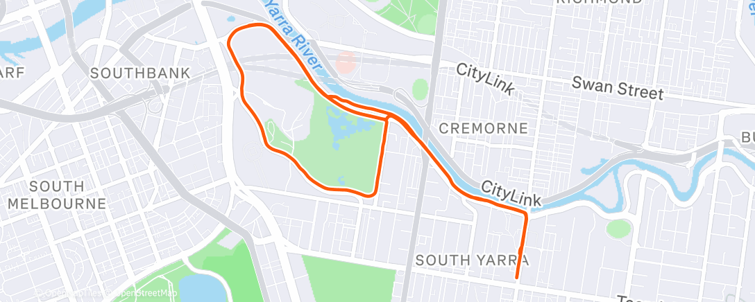 Map of the activity, Morning Tan lap