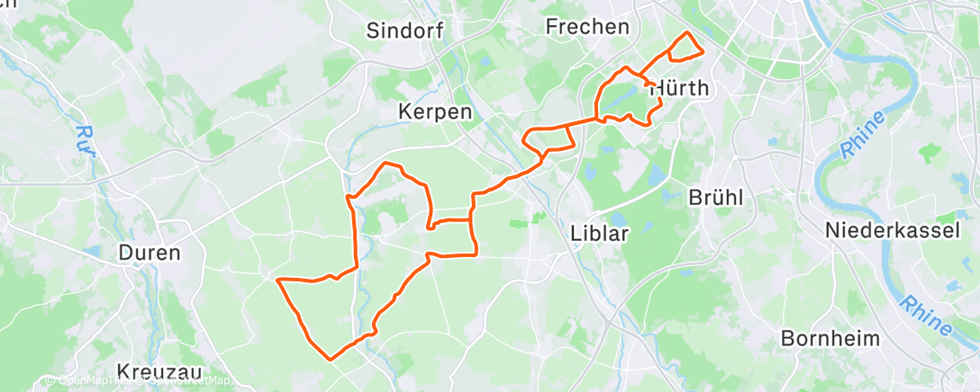 Map of the activity, Radfahren